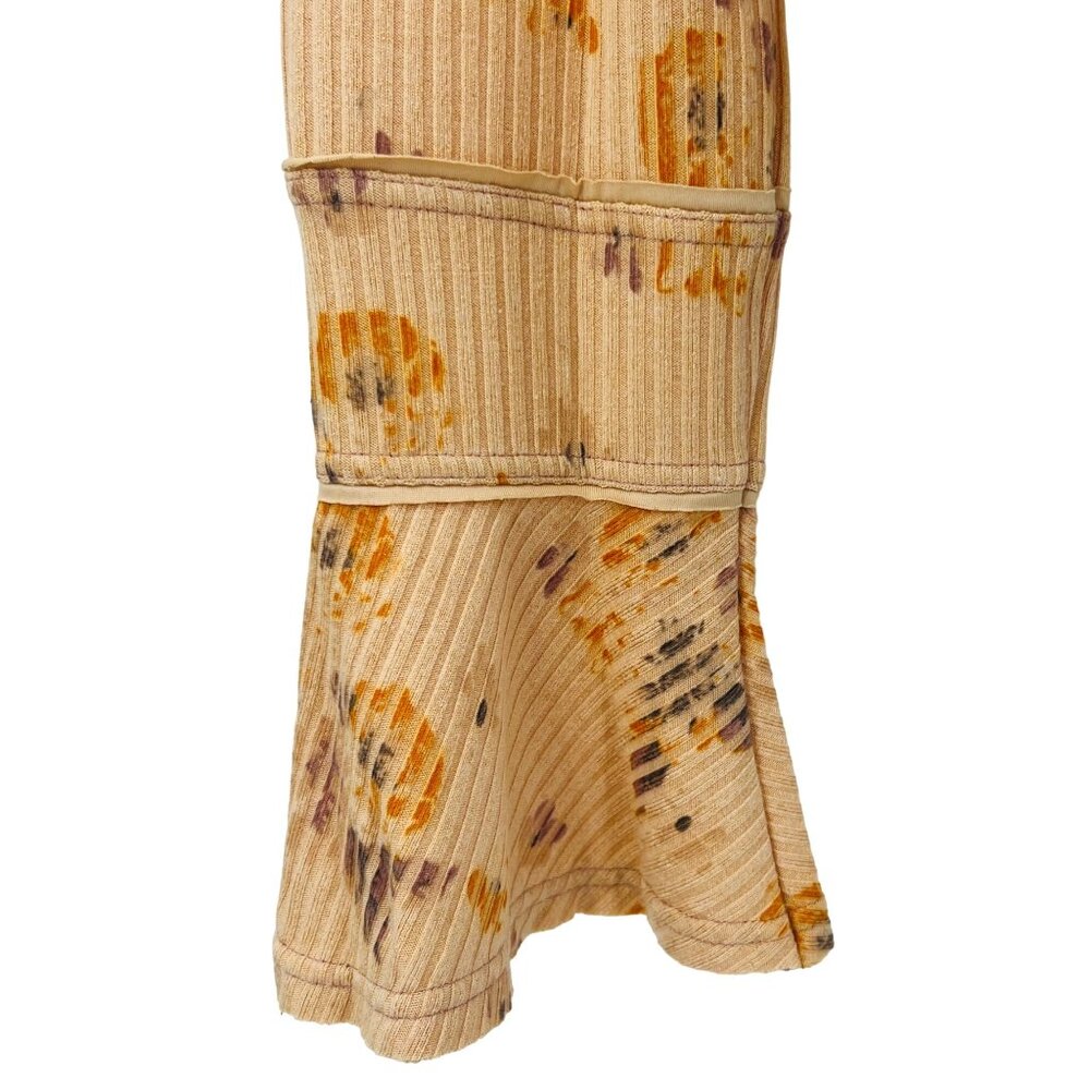 NWT Free People Ribbed Long Bell Sleeve Floral Print Retro Henley Top - Picture 11 of 16